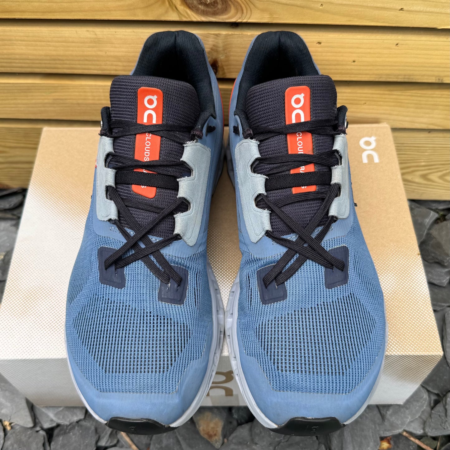 On Running CloudStratus 2 - Lake Blue / Flare Orange - UK9.5