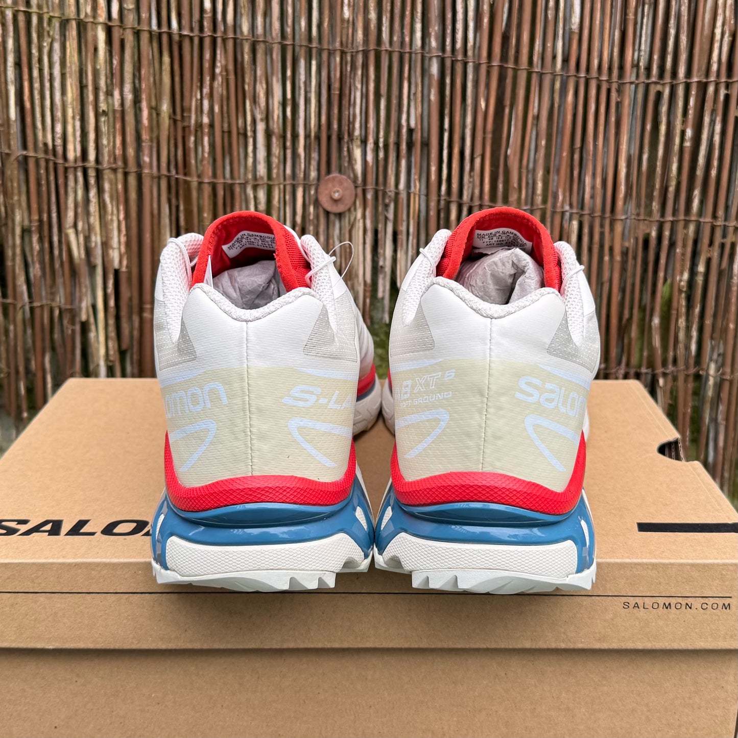 Salomon XT-6 - Almond Milk / Bleached Sand / Aurora Red - UK9 - Brand New
