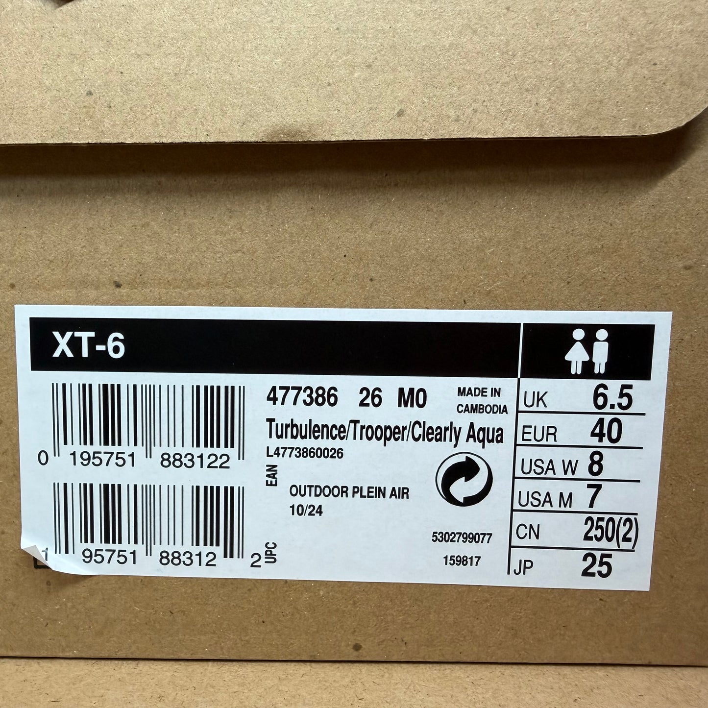 Salomon XT-6 - Turbulence / Trooper / Clearly Aqua - UK6.5 - Brand New