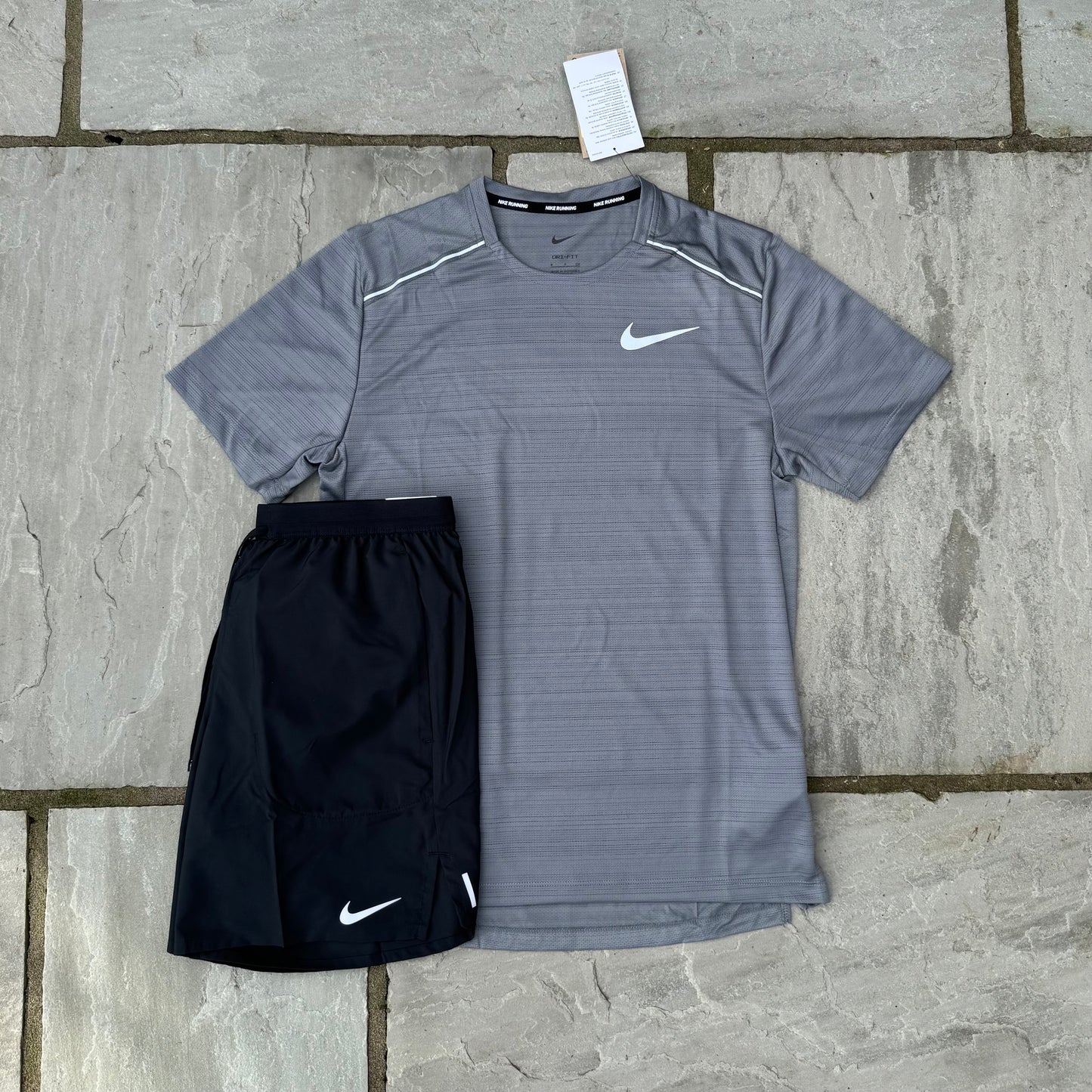 Nike Miler 1.0 - Stone Grey & Black Flex Stride Shorts - Brand New - Multiple Sizes