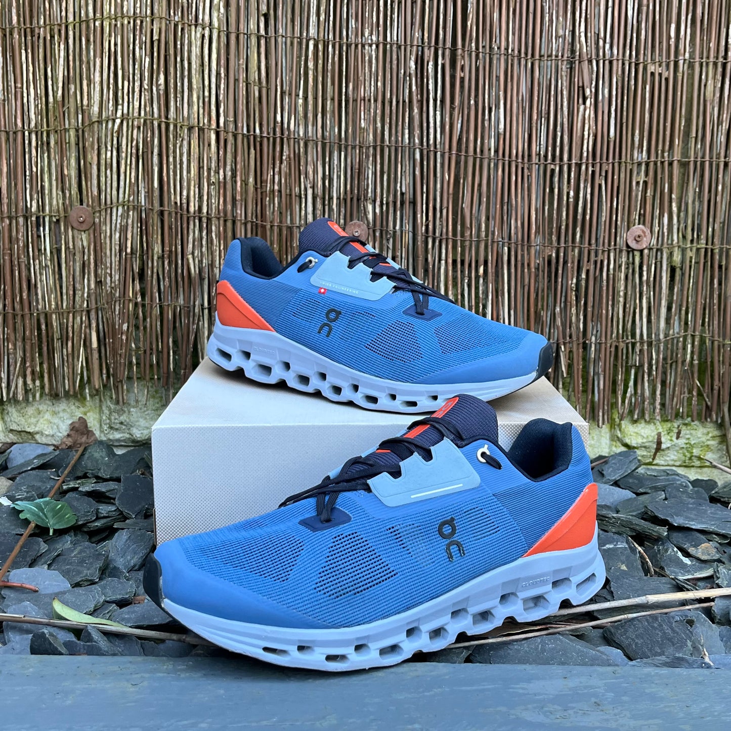 On Running CloudStratus 2 - Lake Blue / Flare Orange - UK12