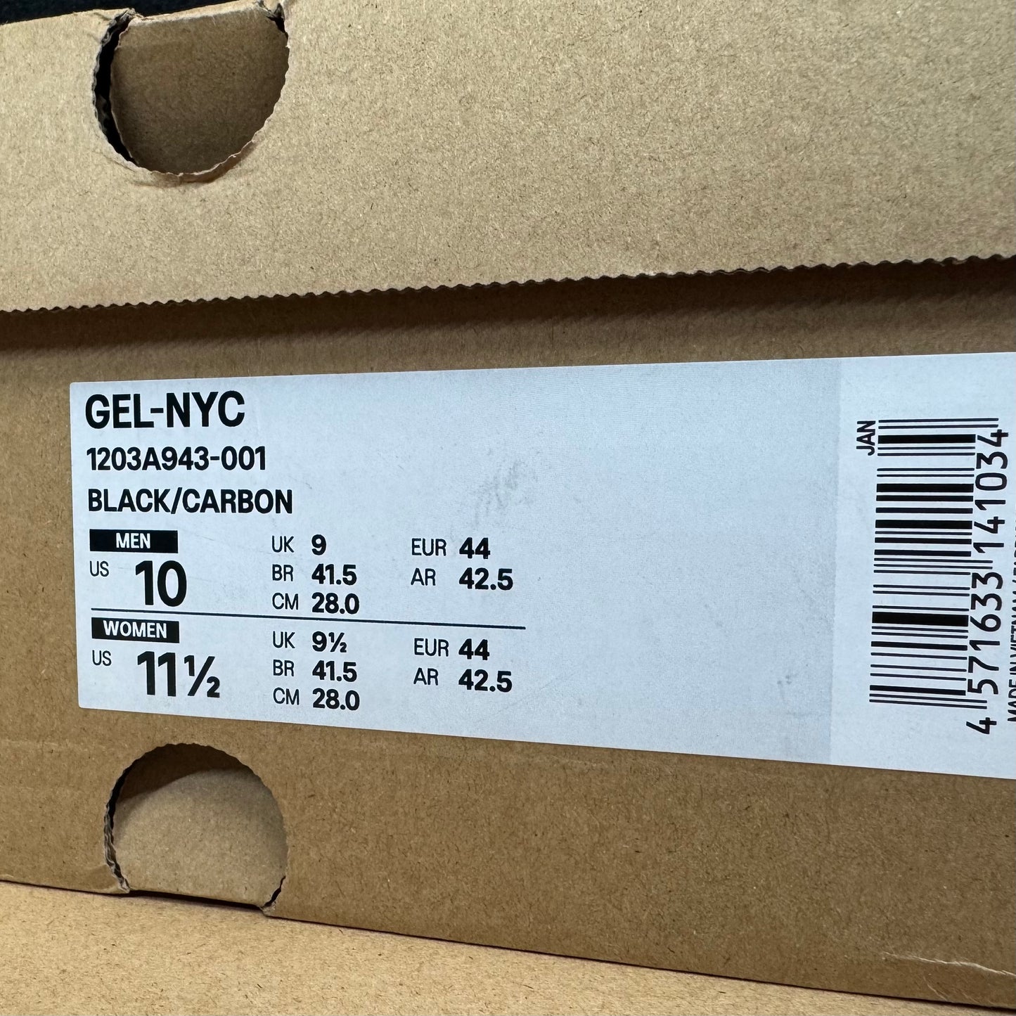 Asics Gel-NYC - Black / Carbon / Blue - UK9