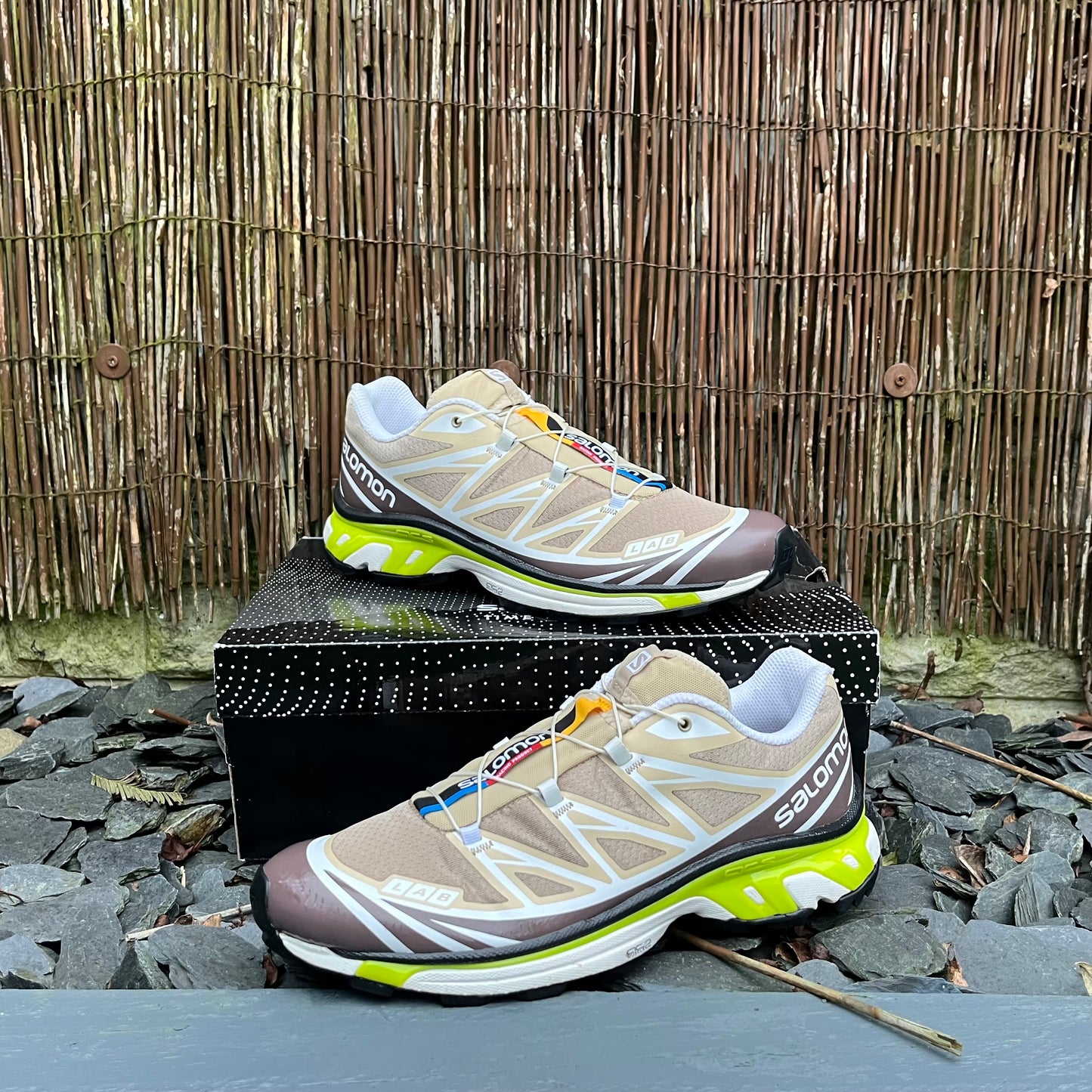 Salomon XT-6 Soft-Ground LT ADV - Safari / Peppercorn / Acid Lime - UK10.5
