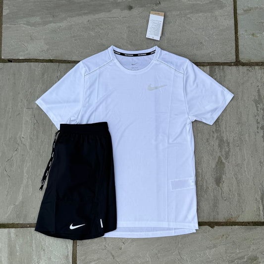 Nike Miler 1.0 - Ice White & Black Flex Strides Shorts - Brand New - Multiple Sizes