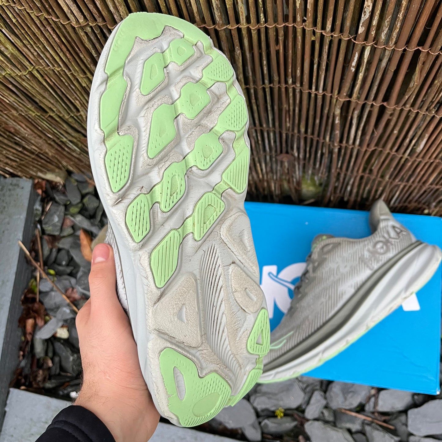 Hoka Clifton 9 - Khaki / Grey - UK9.5