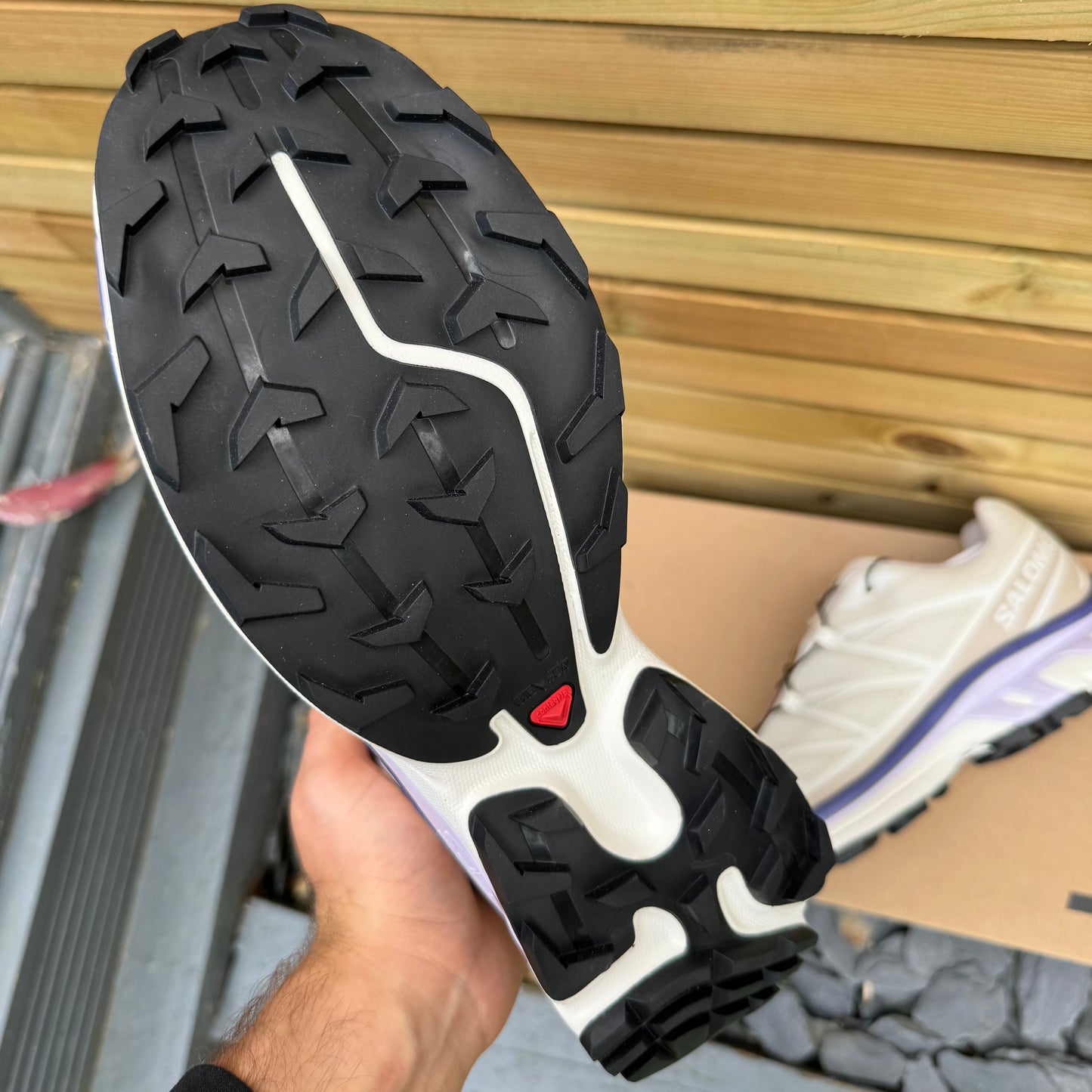 Salomon XT-6 - Almond Milk / Silver Cloud / Liberty - UK10.5 - Brand New