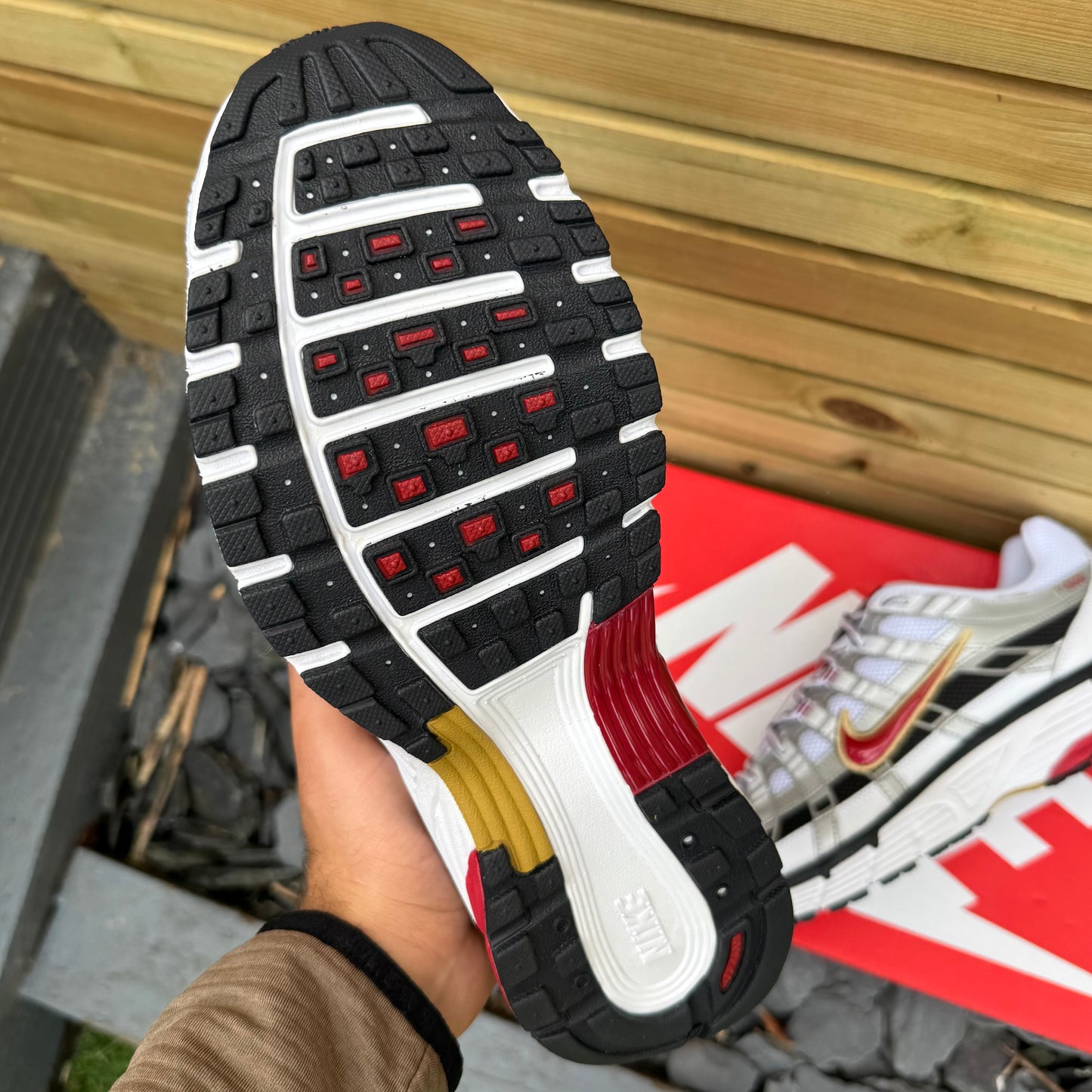 Nike P-6000 - Platinum / Varsity Red - Multiple Sizes - Brand New