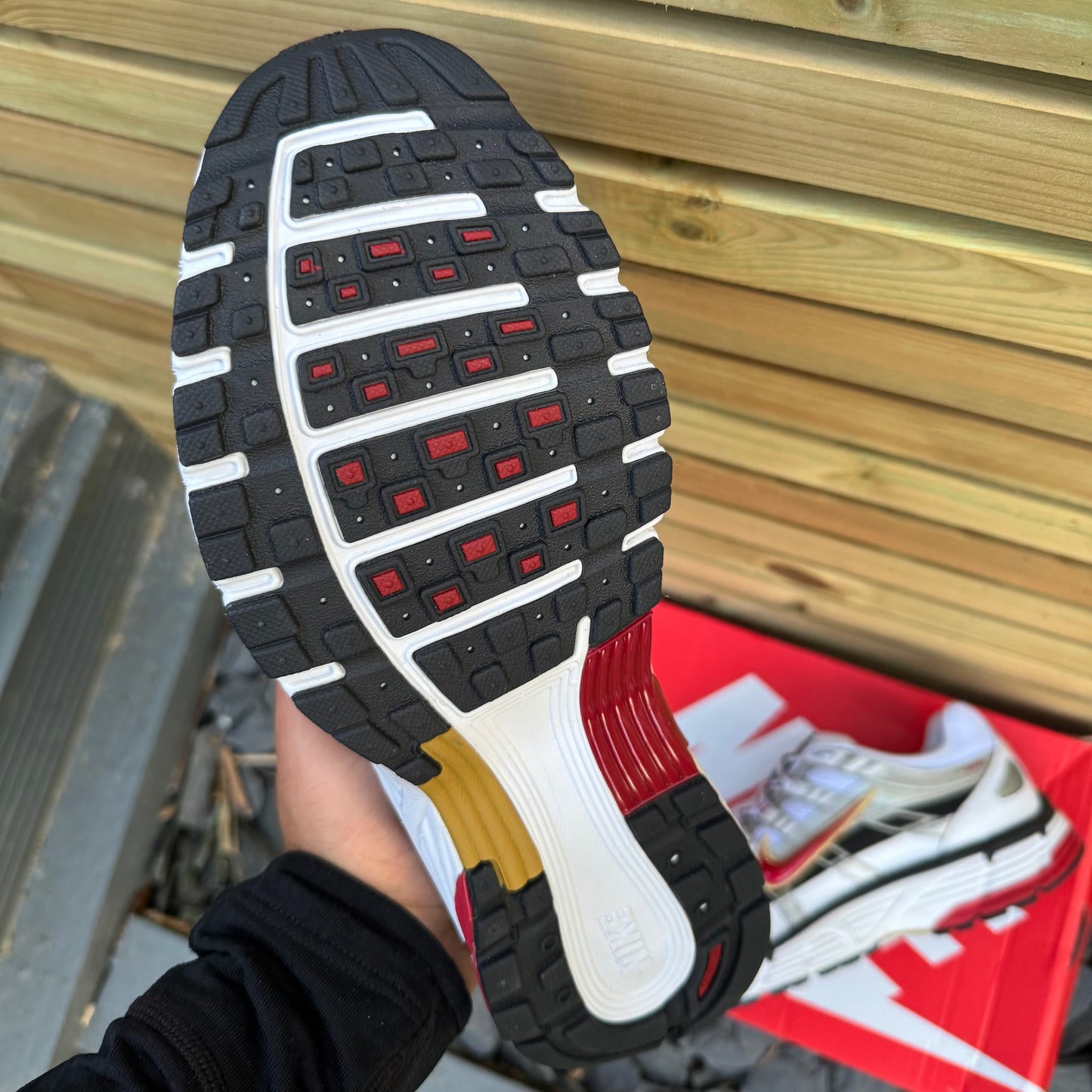 Nike P-6000 - Platinum / Varsity Red - UK9 - Brand New