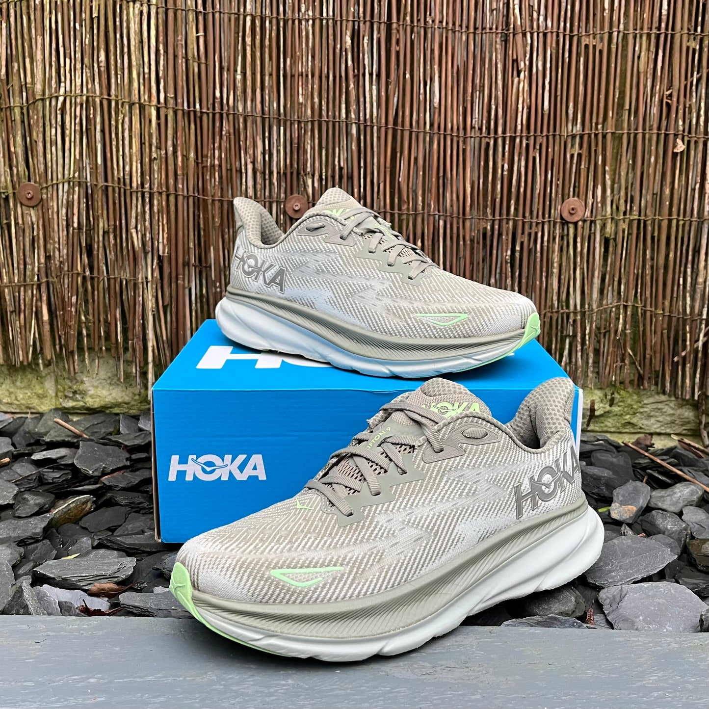 Hoka Clifton 9 - Khaki / Grey - UK9.5