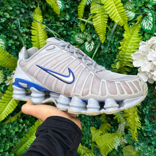 Nike Shox TL - Wolf Grey / Metallic Silver / Blue - UK8