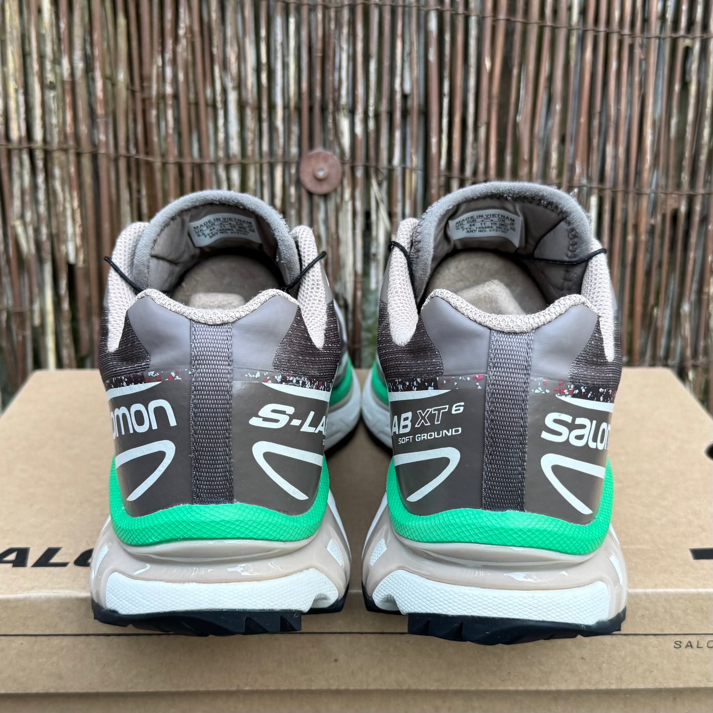 Salomon XT-6 Mindful - Falcon / Almond Milk / Bright Green - UK9.5