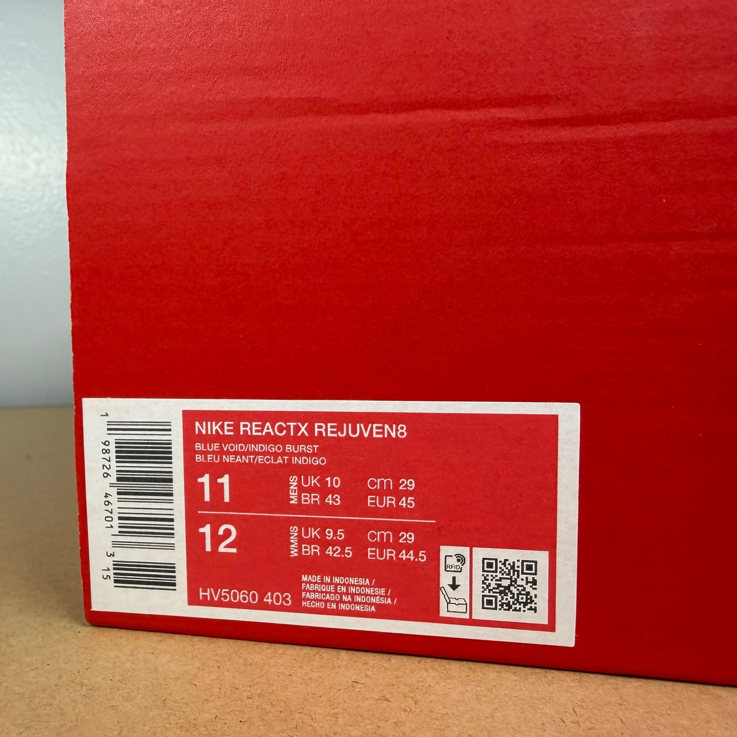 Nike Reactx Rejuven8 - Blue / Indigo Burst - UK10 - Brand New