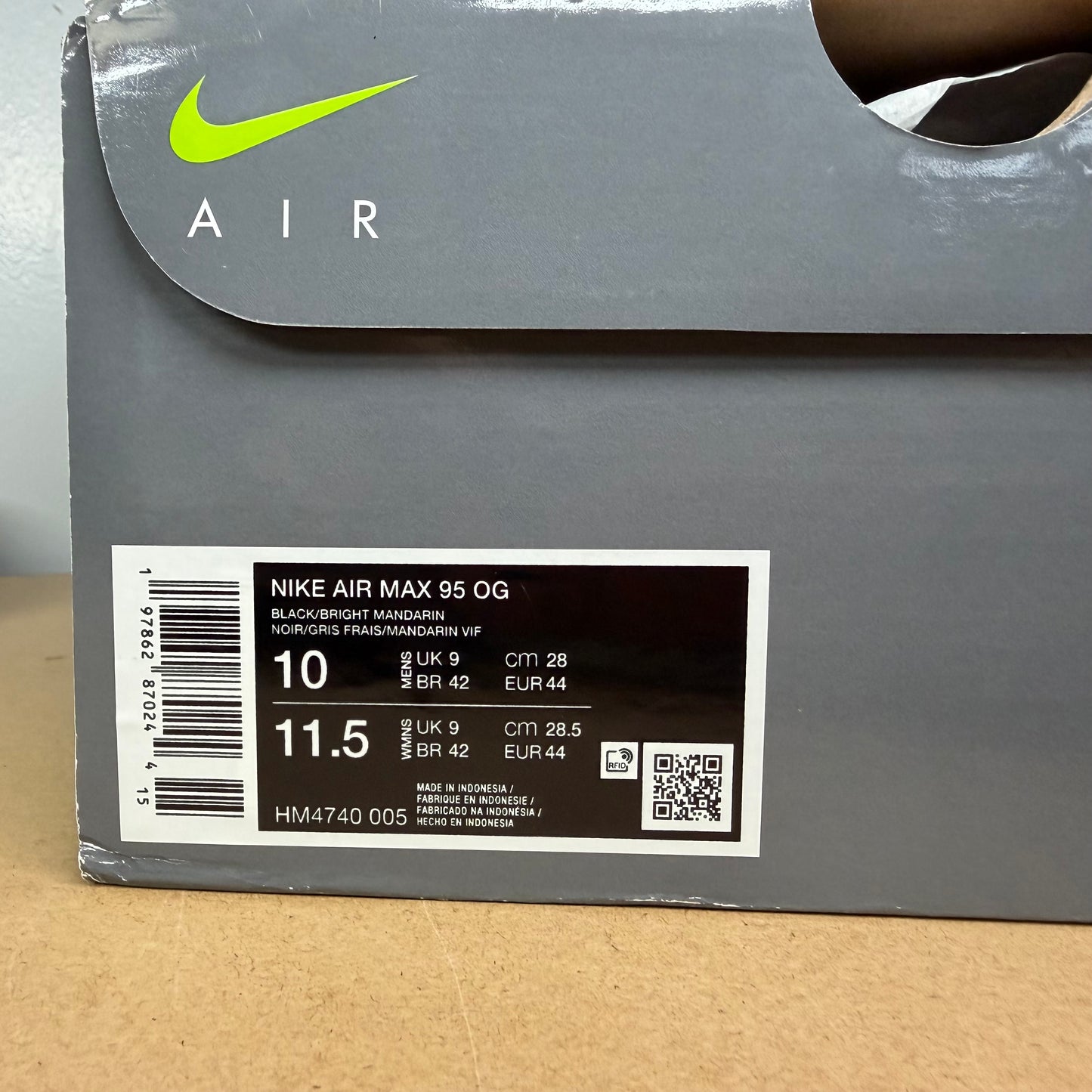 Nike Air Max 95 OG Big Bubble - Mandarin - UK9 - Brand New
