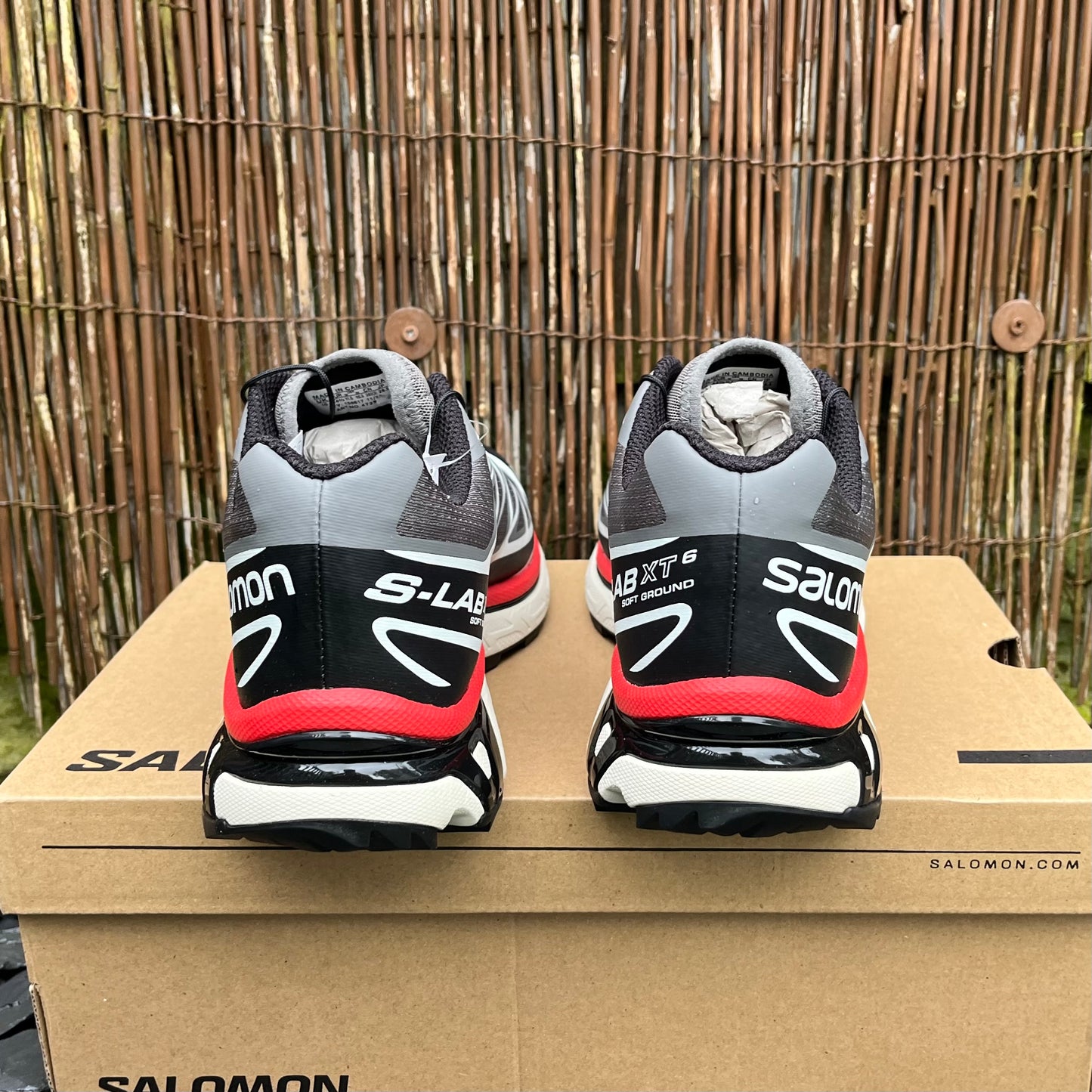 Salomon XT-6 Pewter / Black / Aurora Red UK10