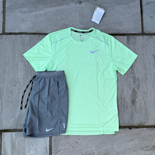 Nike Miler 1.0 - Vapour Green & Grey Flex Strides Shorts - Brand New - Multiple Sizes