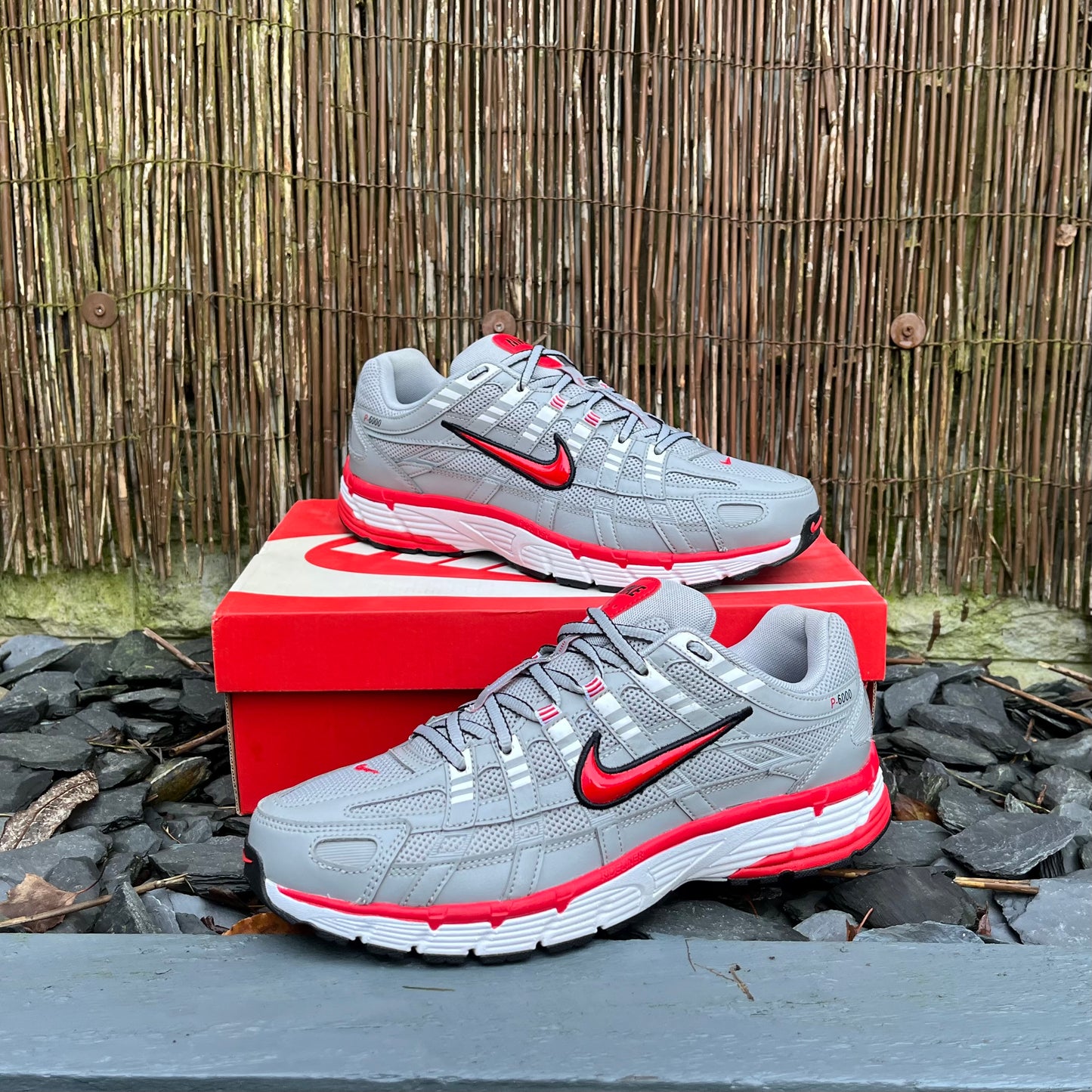 Nike P-6000 - Fit Sliver / University Red - UK9.5
