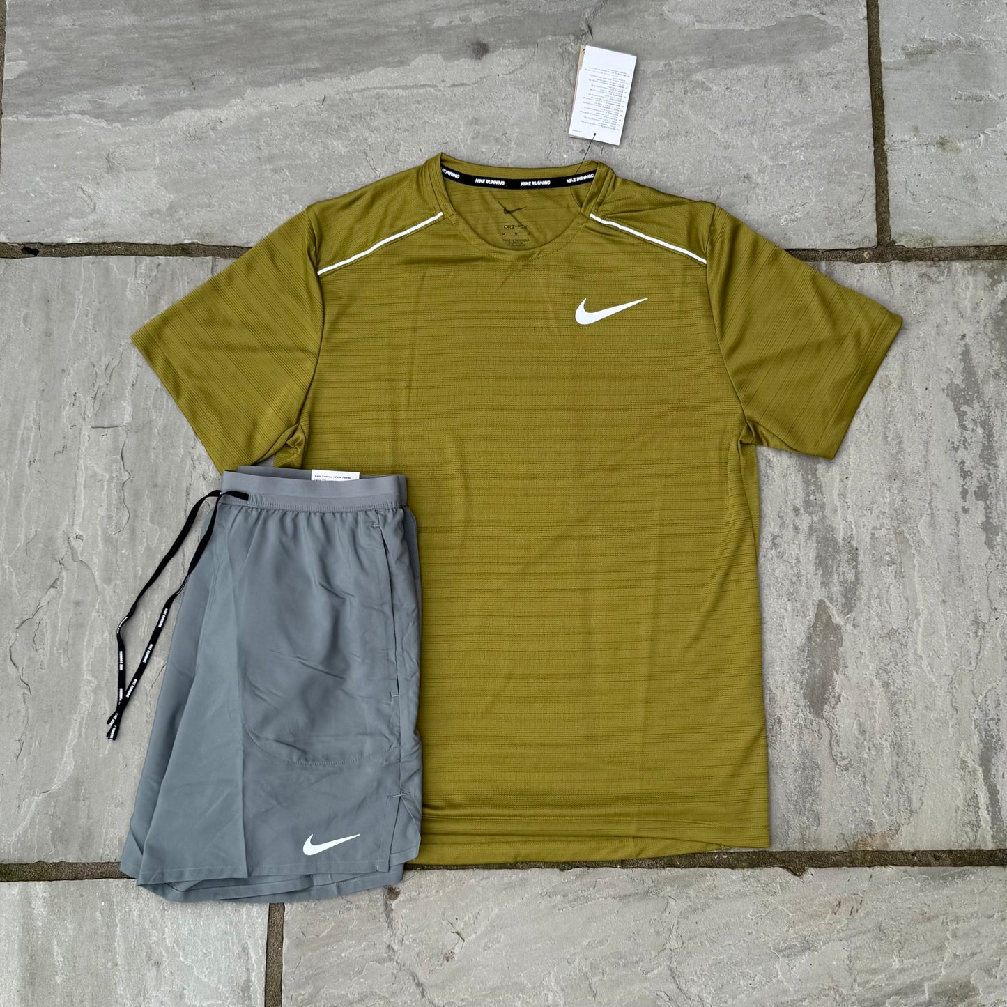 Nike Miler 1.0 - Moss & Grey Flex Stride Shorts - Brand New - Multiple Sizes