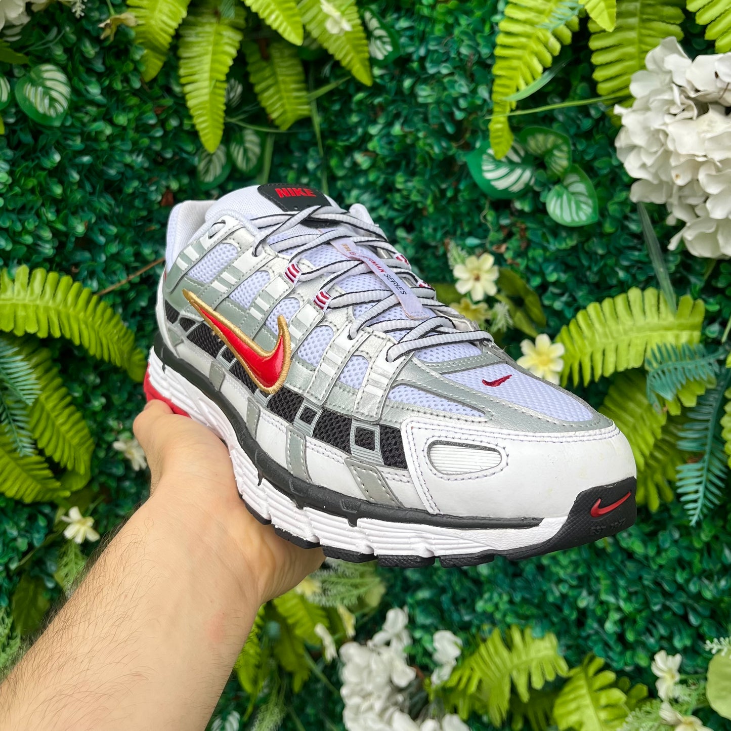 Nike P-6000 Red / Silver / Pewter UK10.5