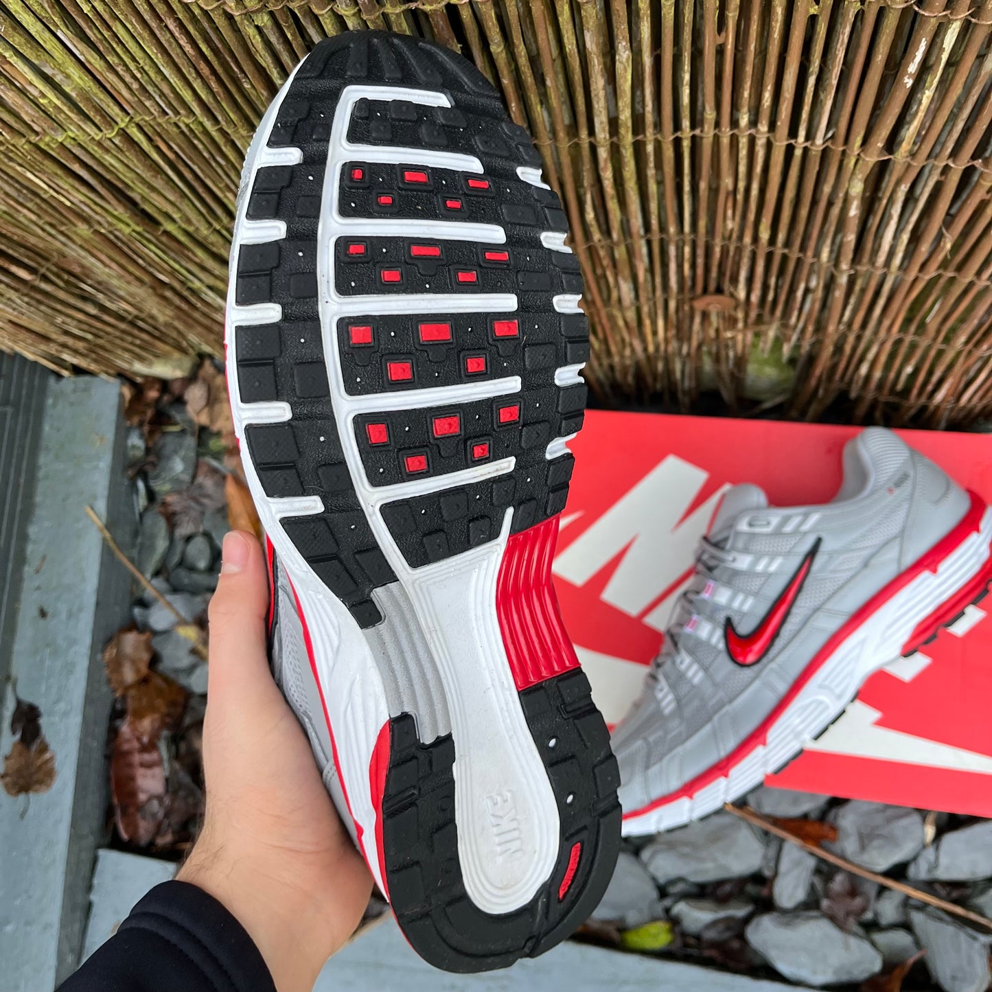 Nike P-6000 - Fit Sliver / University Red - UK9.5