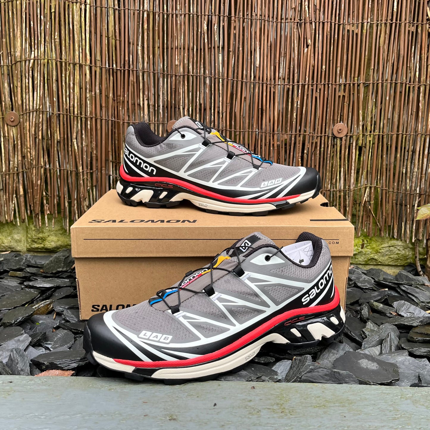 Salomon XT-6 Pewter / Black / Aurora Red UK10
