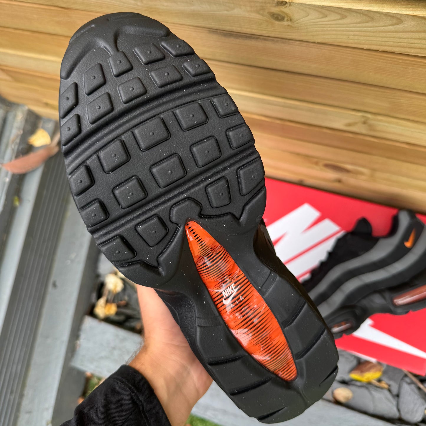 Nike Air Max 95 - Black / Safety Orange - Multiple Sizes - Brand New