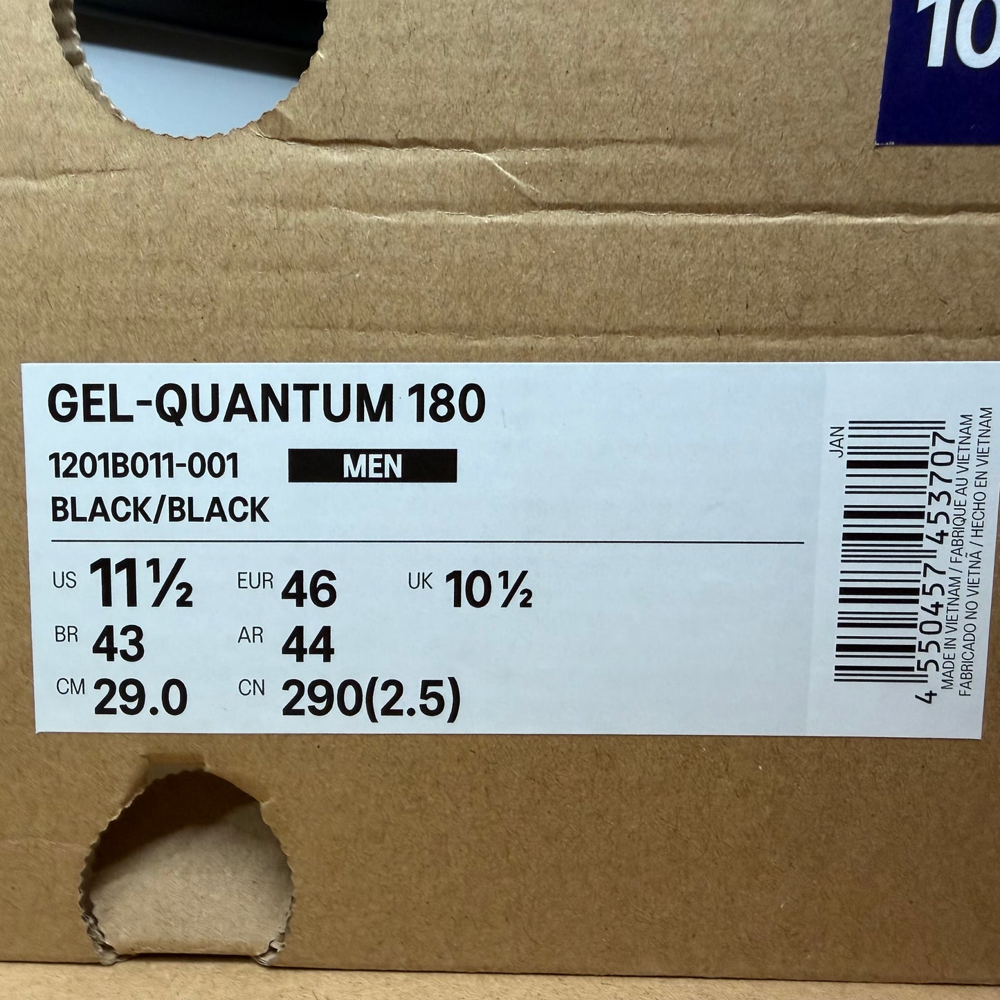 Asics Gel-Quantum 180 - Black - UK10.5 - Brand New