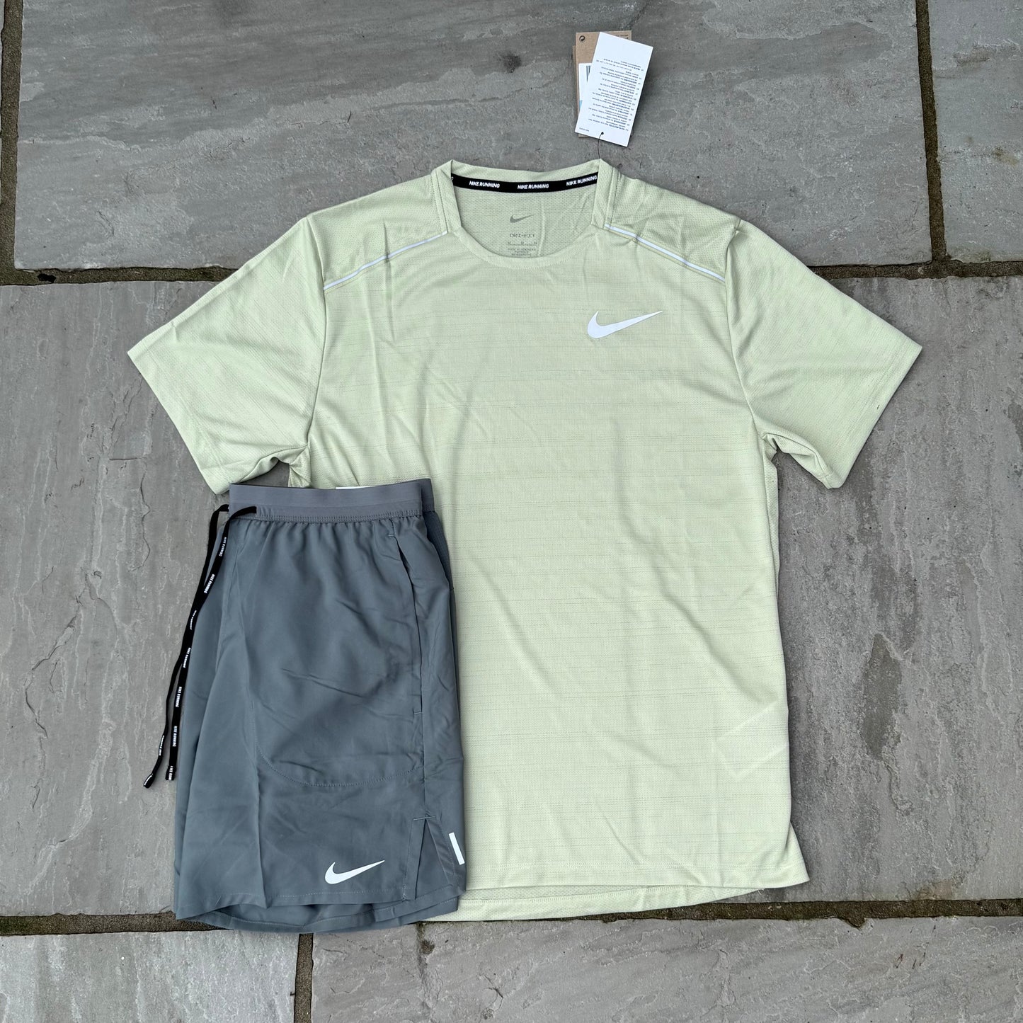 Nike Miler 1.0 - Olive Aura & Grey Flex Stride Shorts - Brand New - Multiple Sizes