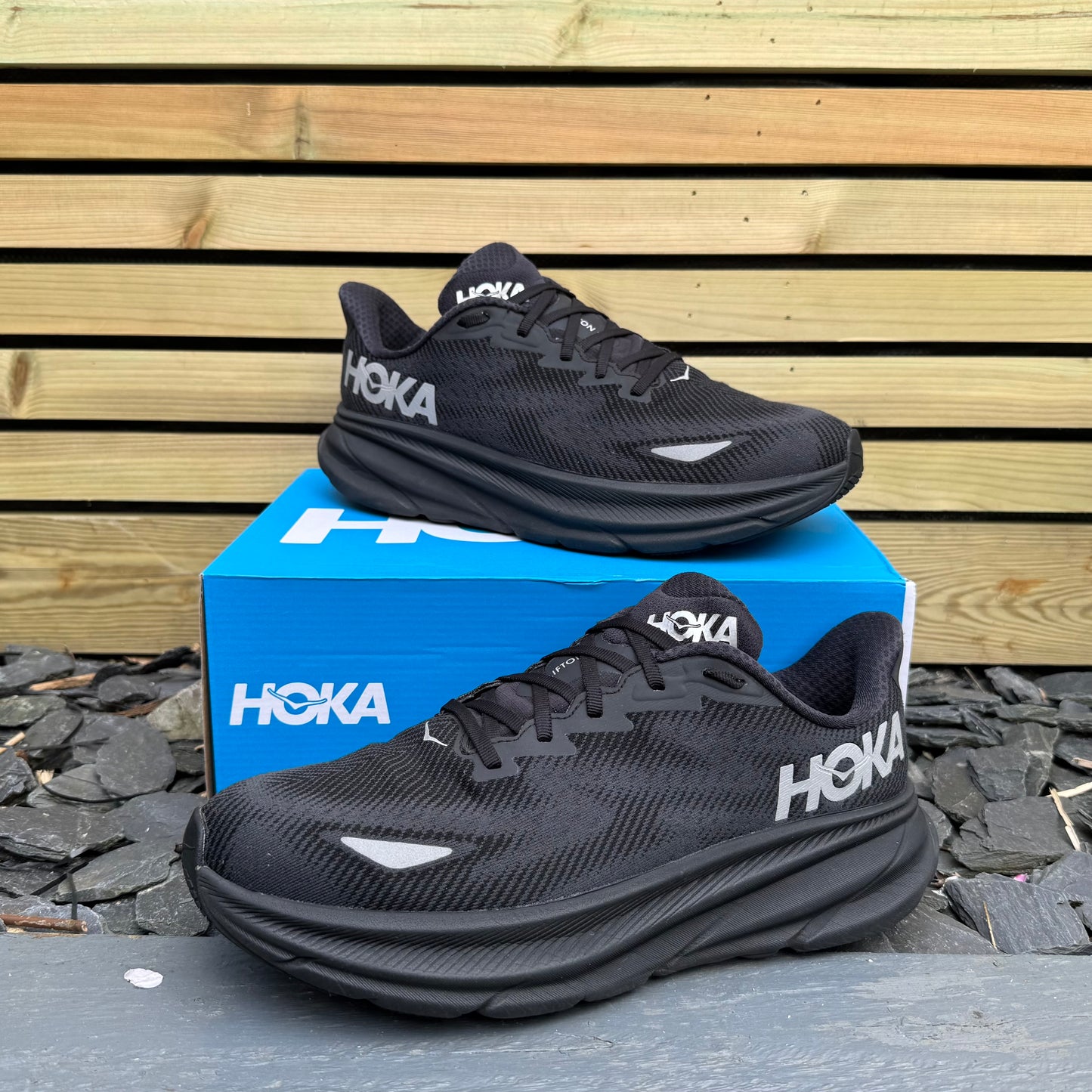 Hoka Clifton 9 Gore-Tex - Black Reflect - UK10.5