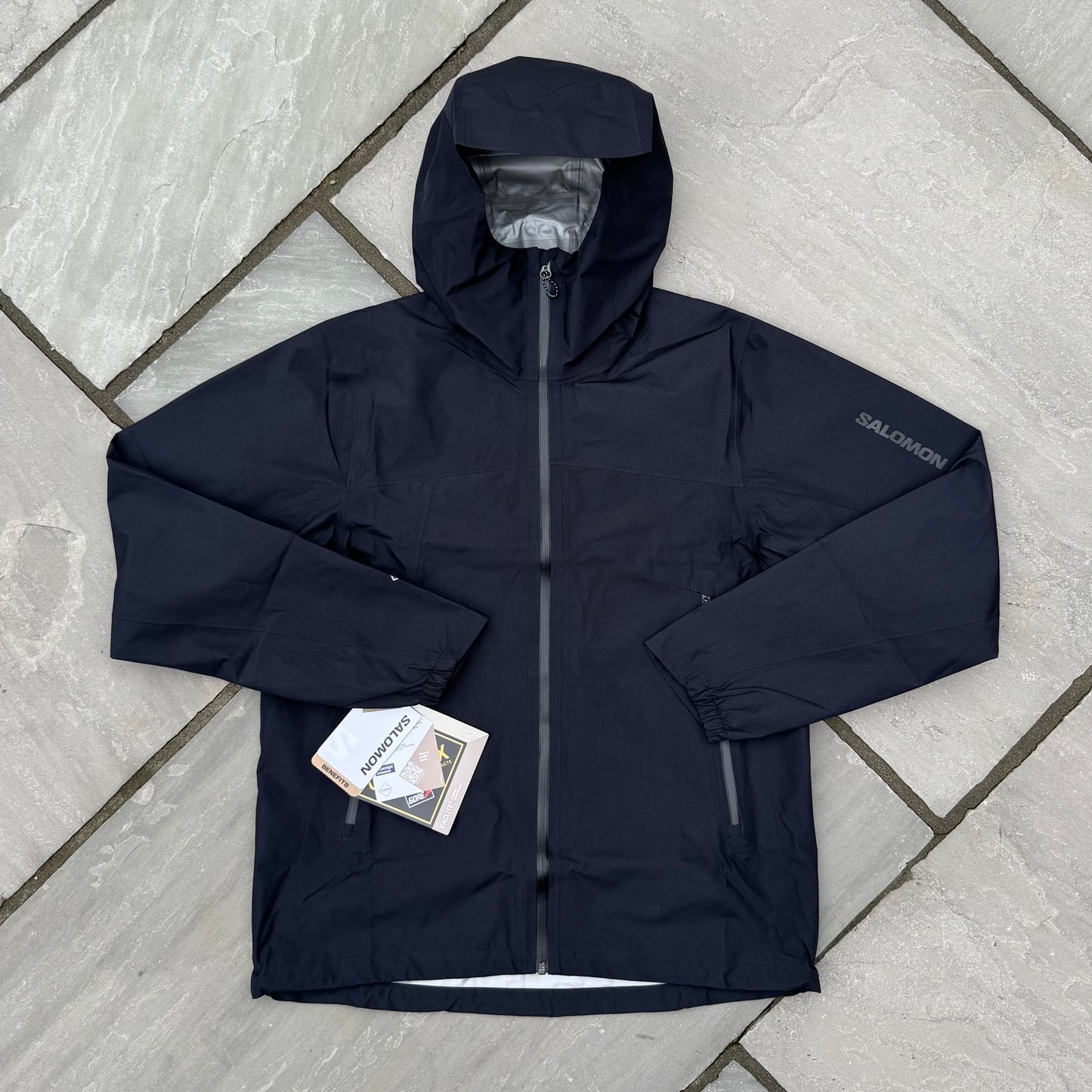 Salomon Outline 2.5L Gore-Tex Jacket - Deep Black - Multiple Sizes - Brand New