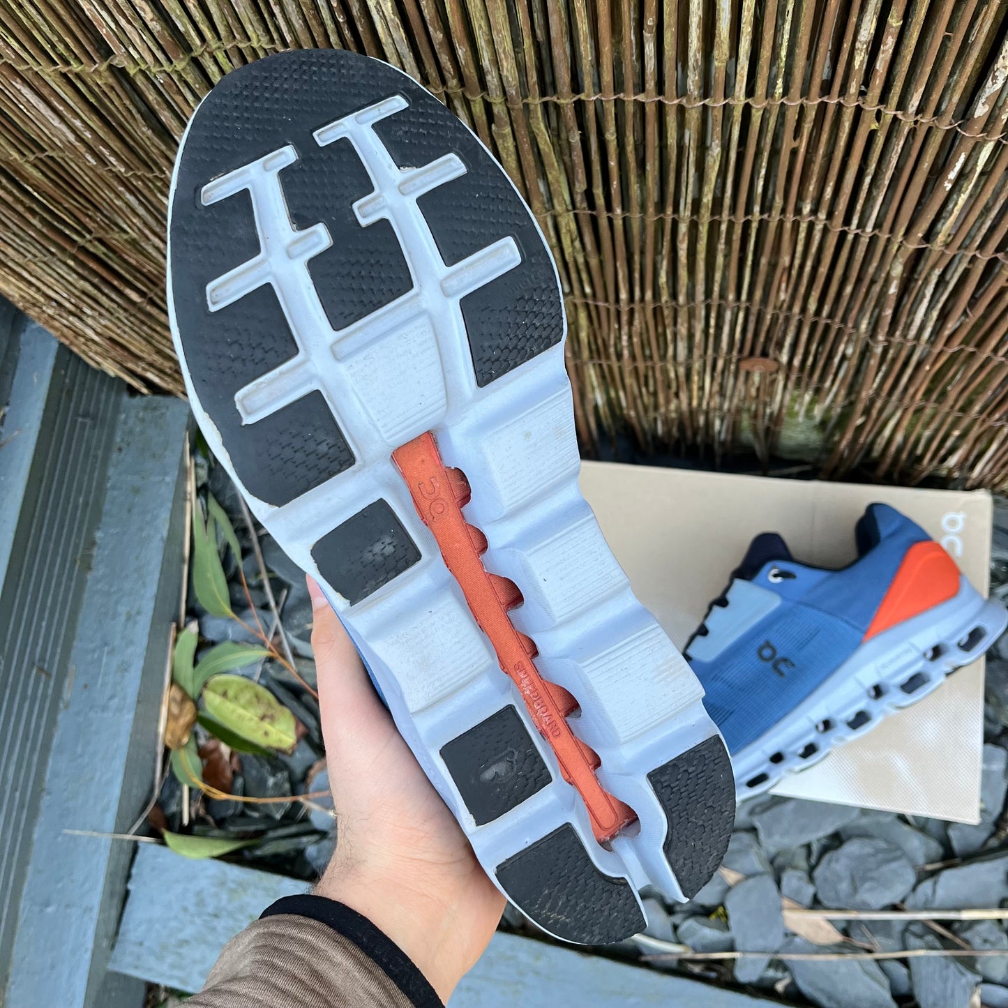 On Running CloudStratus 2 - Lake Blue / Flare Orange - UK12