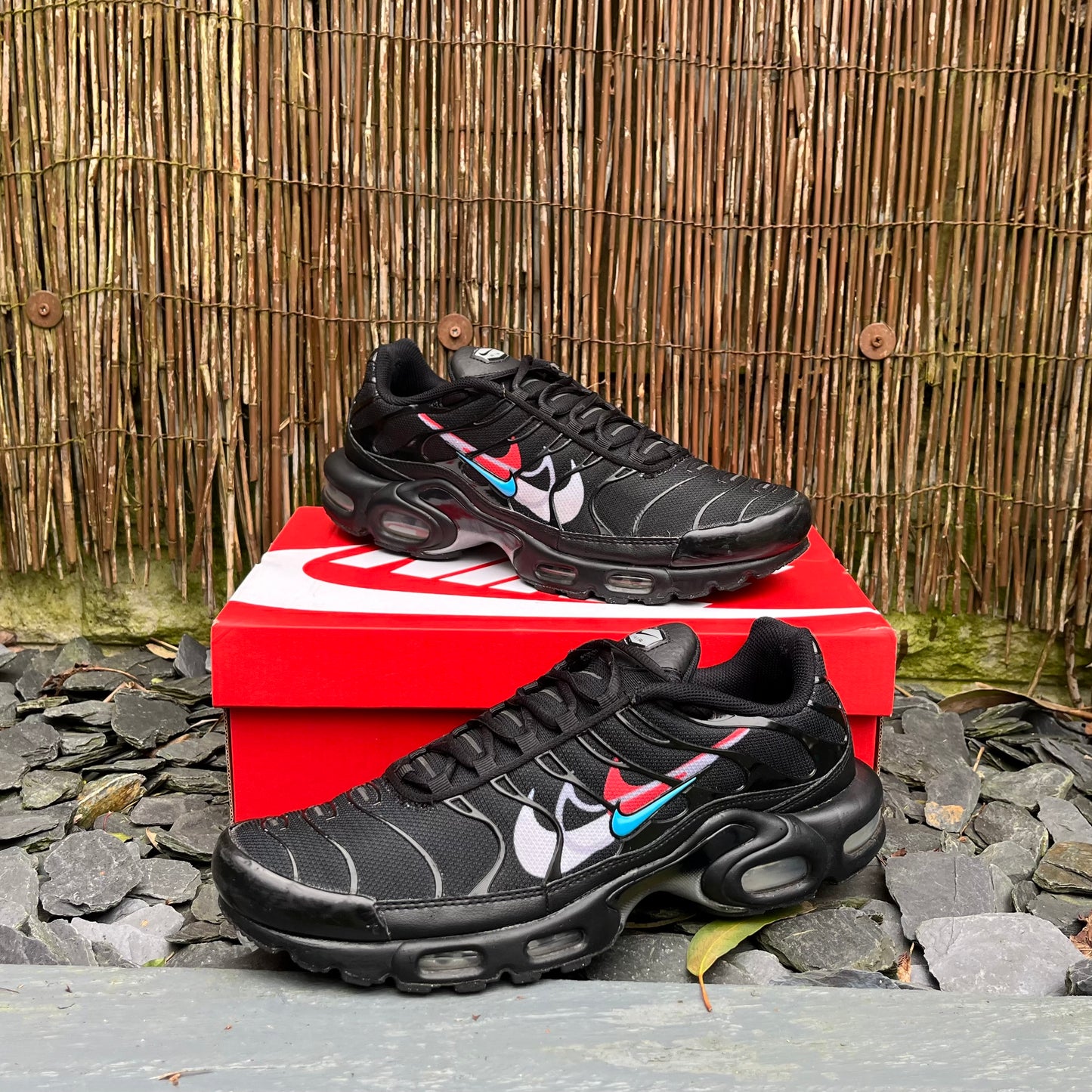 Nike Air Max Plus TN - Multi Swoosh Black / Crimson - UK10.5