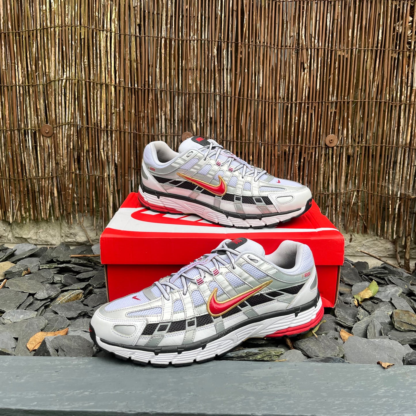 Nike P-6000 Red / Silver / Pewter UK10.5