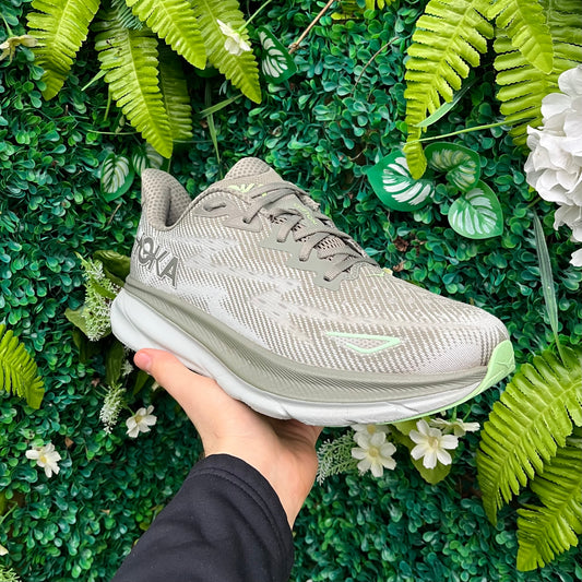 Hoka Clifton 9 - Khaki / Grey - UK9.5