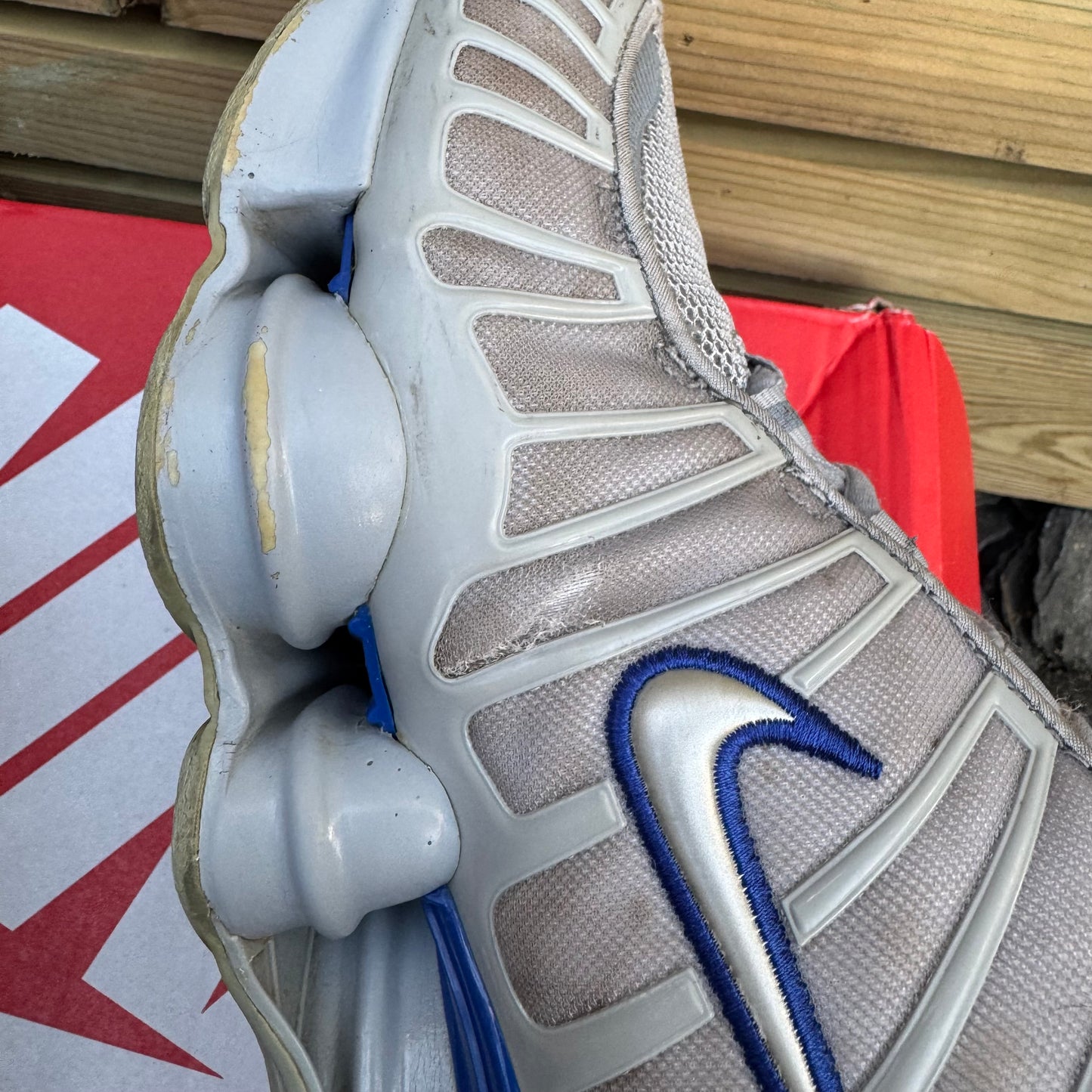 Nike Shox TL - Wolf Grey / Metallic Silver / Blue - UK8