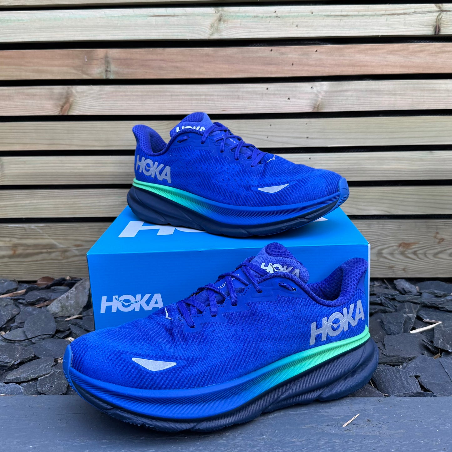 Hoka Clifton 9 Gore-Tex - Dazzling Blue / Evening Sky - UK11.5