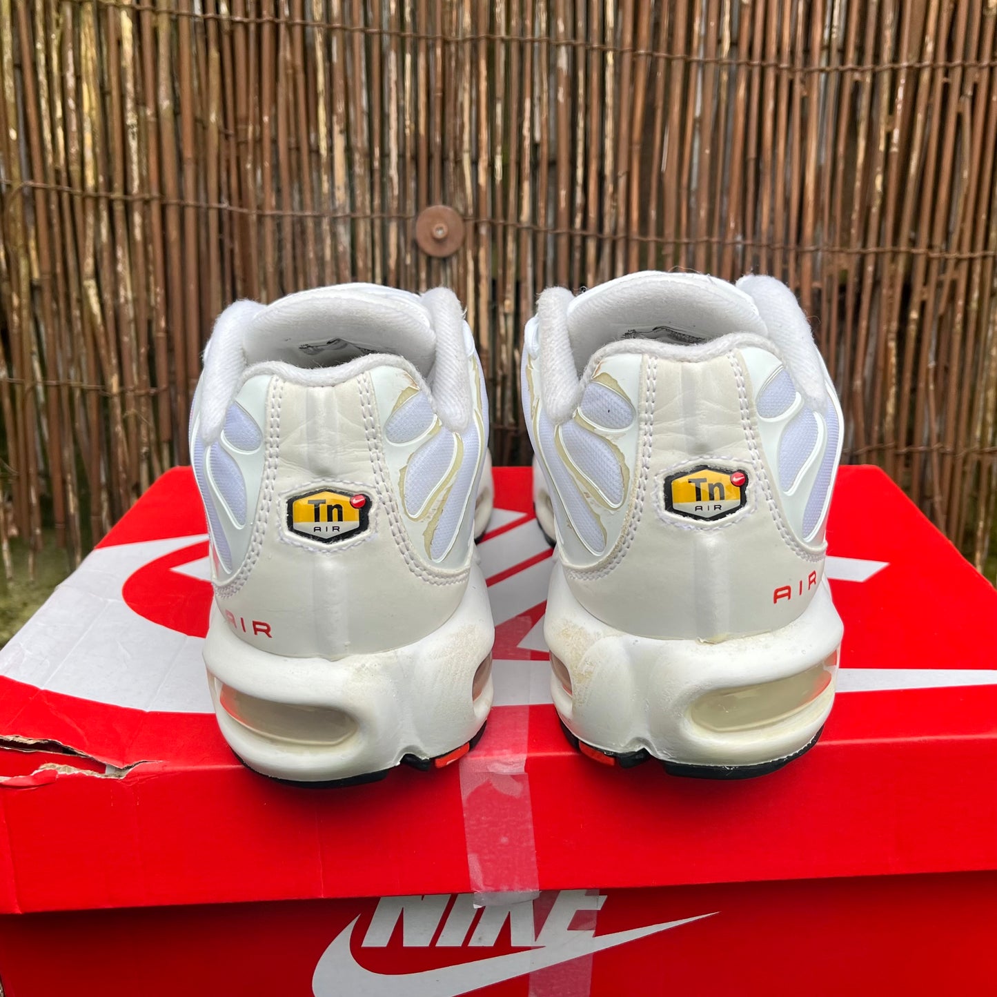 Nike Air Max Plus TN Double Swoosh White / Crimson UK8.5