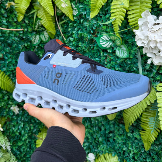 On Running CloudStratus 2 - Lake Blue / Flare Orange - UK11.5