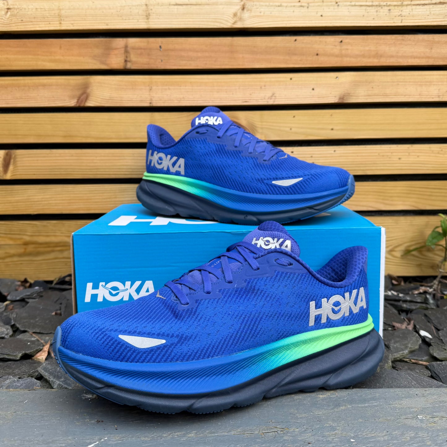 Hoka Clifton 9 Gore-Tex - Dazzling Blue / Evening Sky - UK8.5