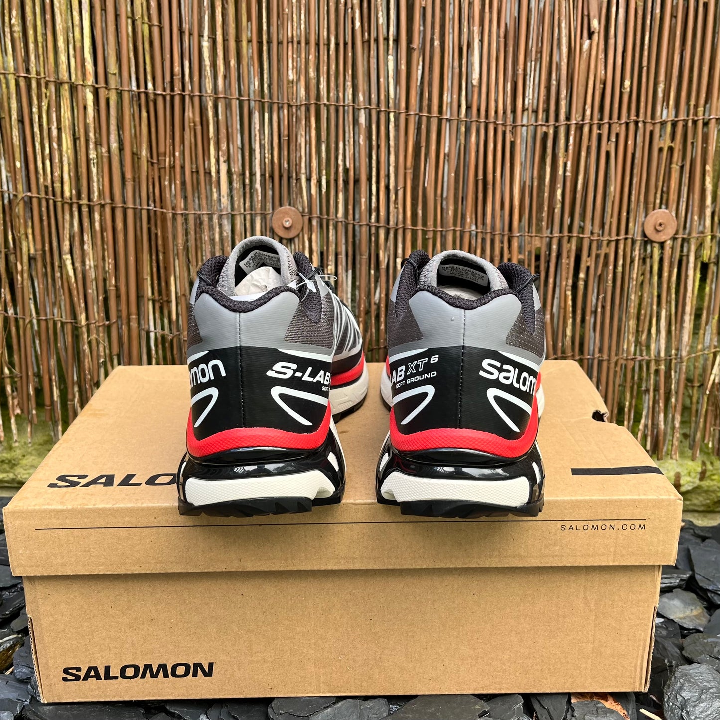 Salomon XT-6 Pewter / Black / Aurora Red UK9