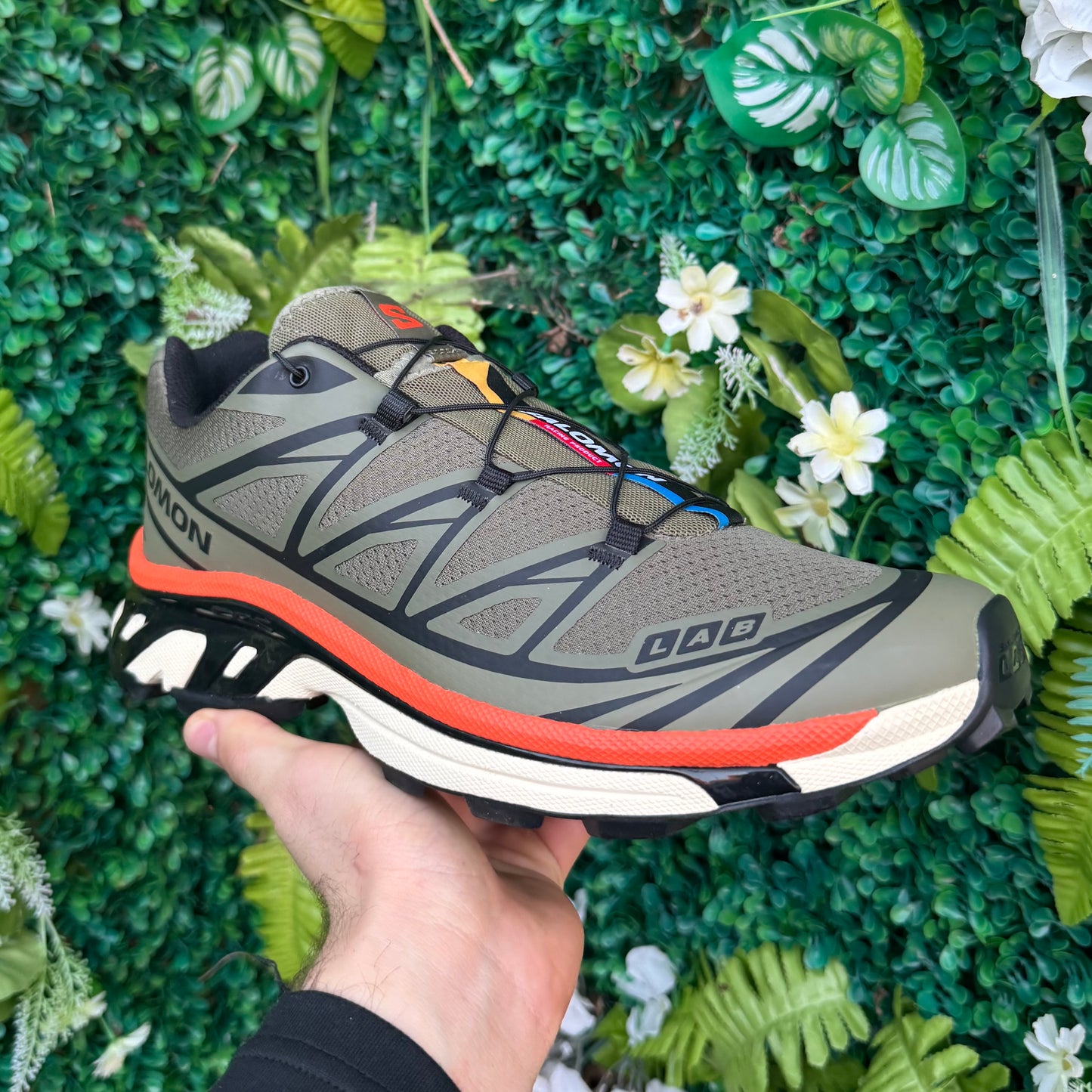 Salomon XT-6 - Deep Lichen Green / Black / Red Orange - UK10 - Brand New
