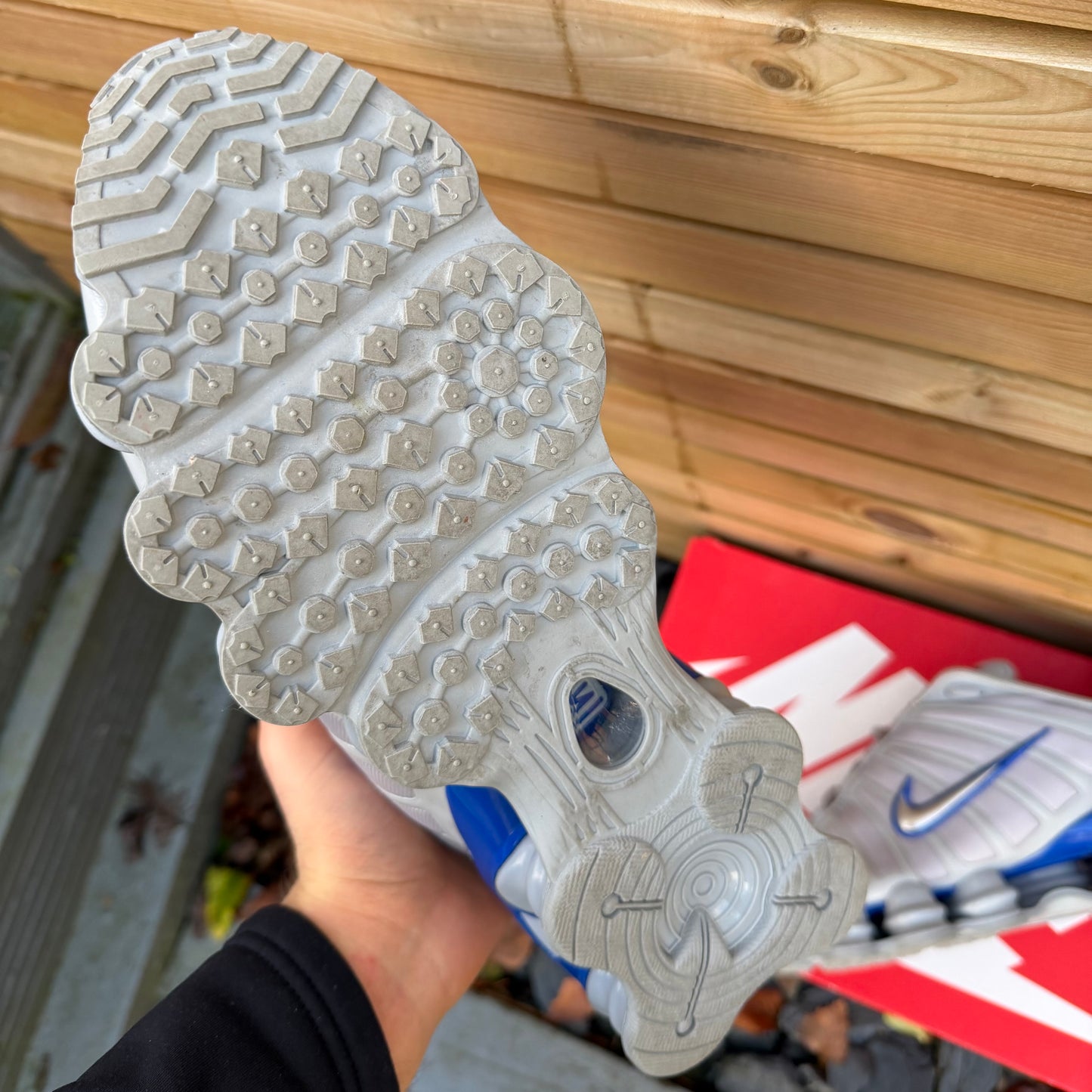 Nike Shox TL - Wolf Grey / Metallic Silver / Blue - UK11
