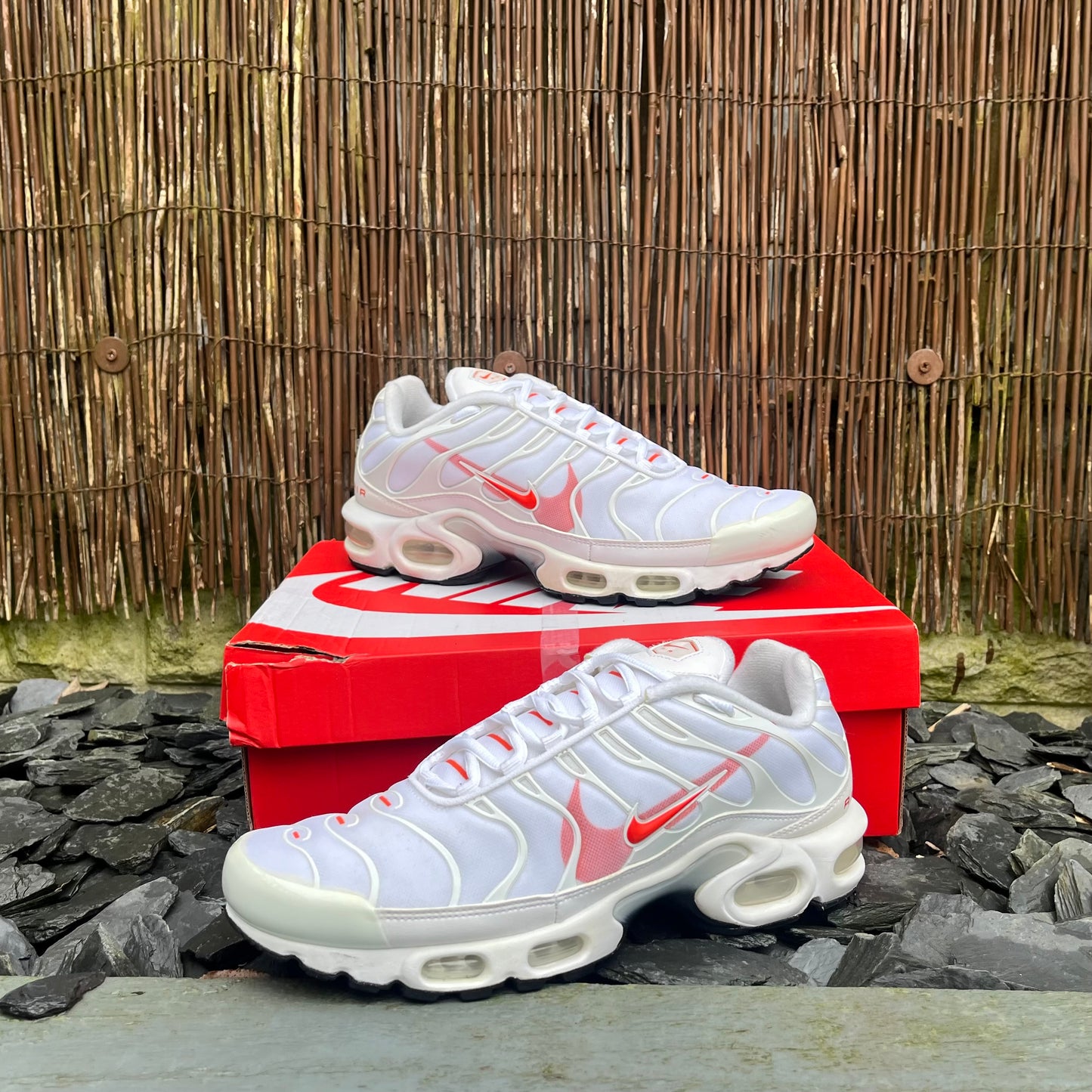 Nike Air Max Plus TN Double Swoosh White / Crimson UK8.5