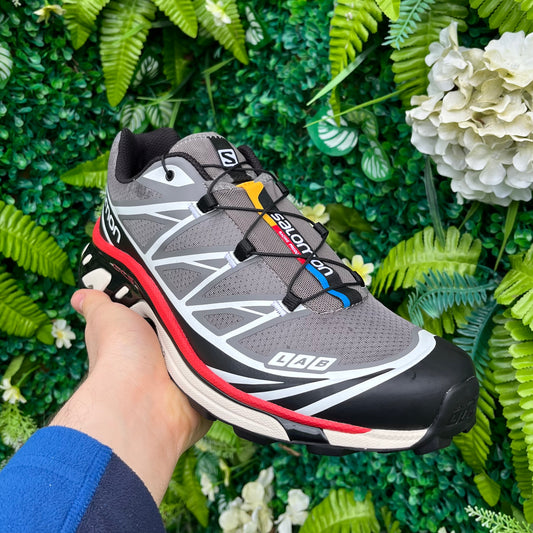 Salomon XT-6 Pewter / Black / Aurora Red UK10