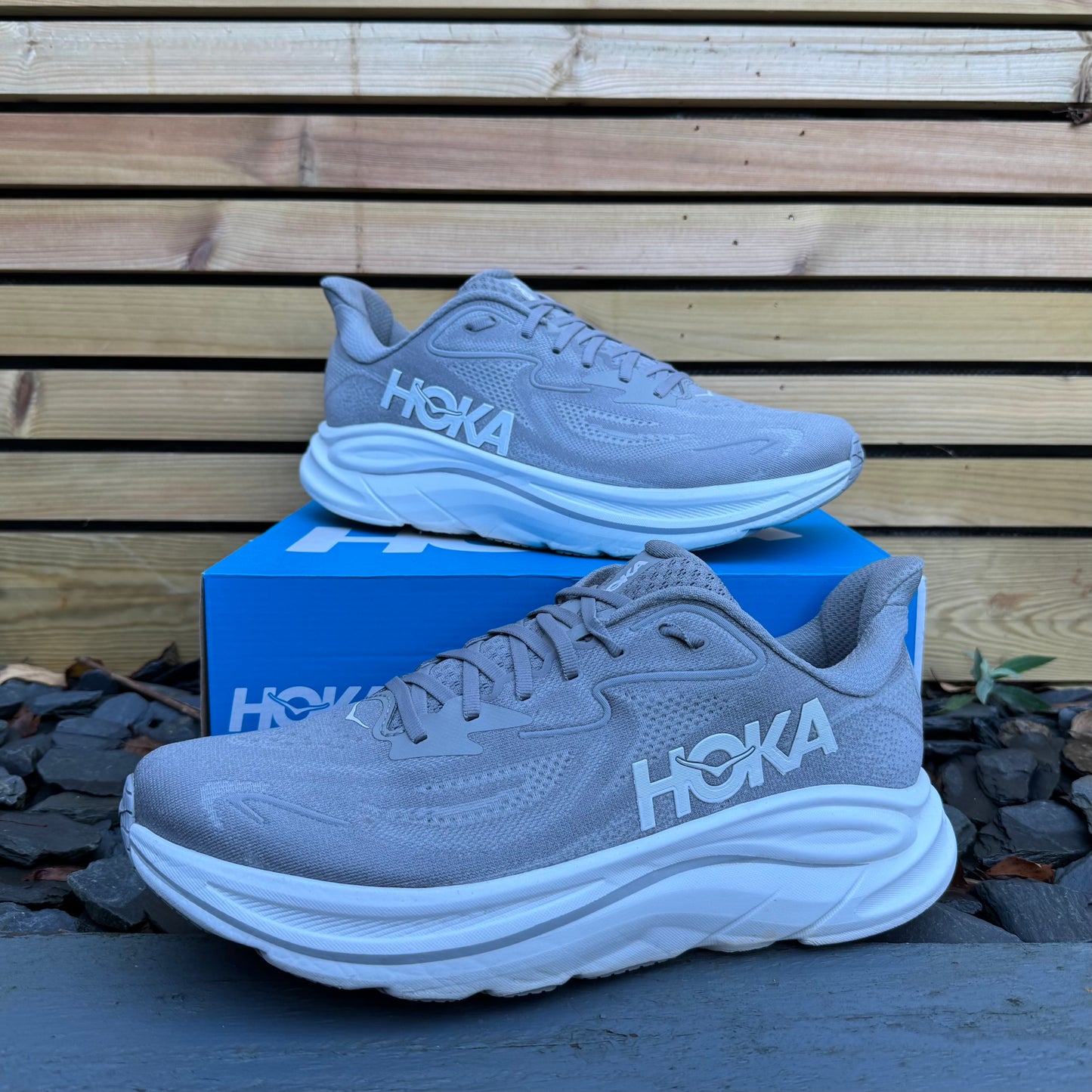 Hoka Clifton 10 - Grey / White - UK11.5
