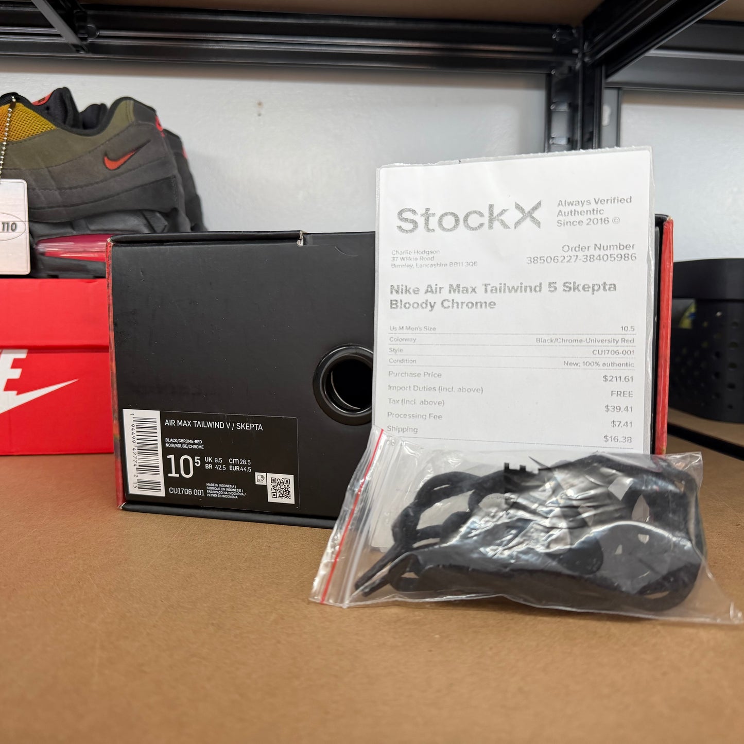 Nike Air Max Tailwind 5 x Skepta - Bloody Chrome - UK9.5