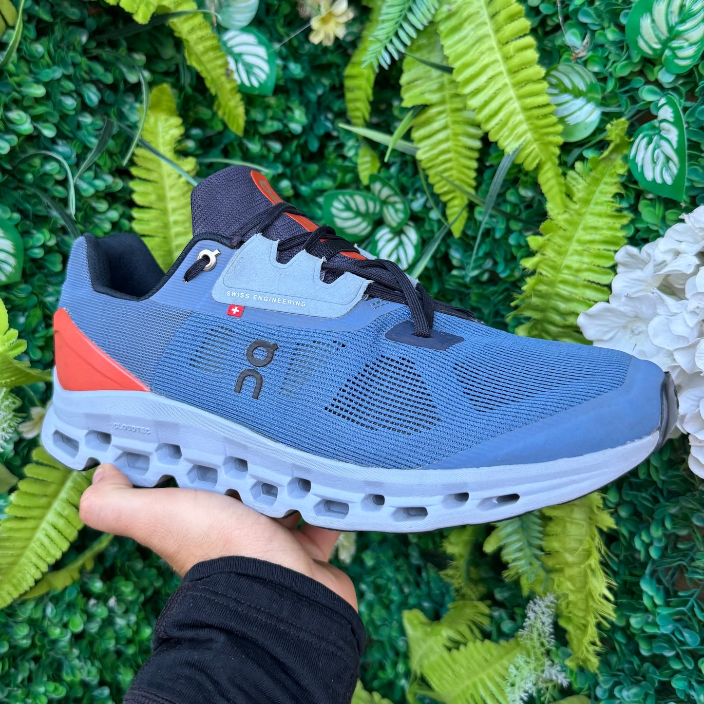 On Running CloudStratus 2 - Lake Blue / Flare Orange - UK9.5