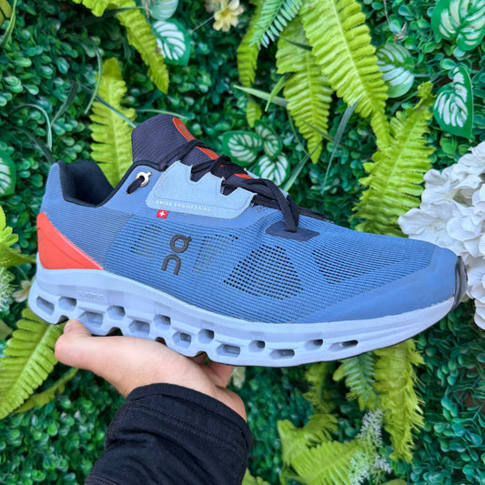 On Running CloudStratus 2 - Lake Blue / Flare Orange - UK9.5
