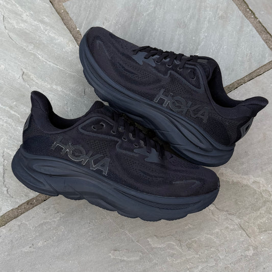 Hoka Clifton 10 - Triple Black / White - UK9.5