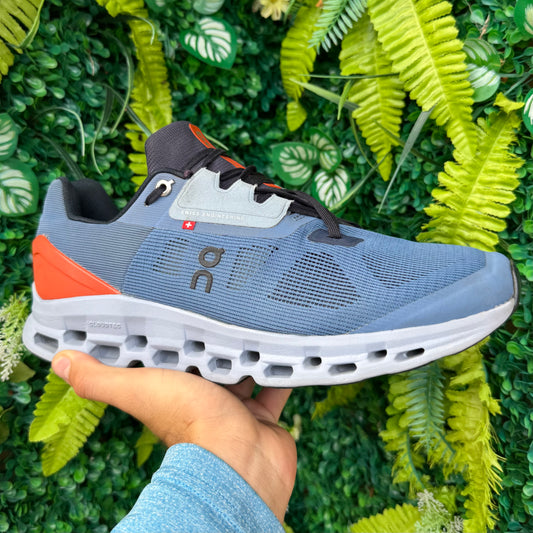 On Running CloudStratus 2 - Lake Blue / Flare Orange - UK9.5