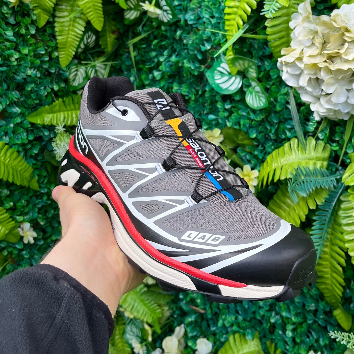 Salomon XT-6 Pewter / Black / Aurora Red UK9